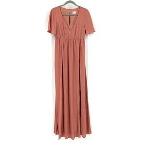 Show Me Your MuMu Emily Maxi Dress Rustic Mauve Crisp Small NWT